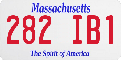 MA license plate 282IB1