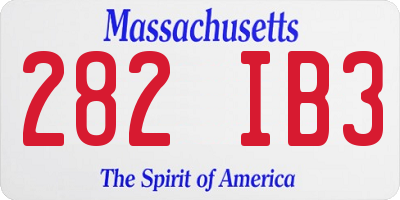MA license plate 282IB3