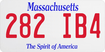 MA license plate 282IB4