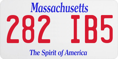 MA license plate 282IB5