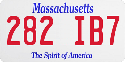 MA license plate 282IB7
