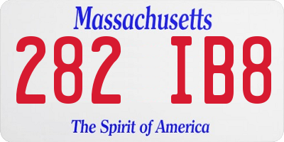 MA license plate 282IB8