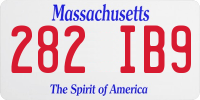 MA license plate 282IB9
