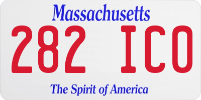MA license plate 282IC0