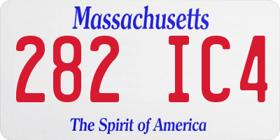 MA license plate 282IC4