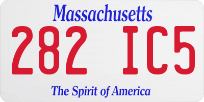 MA license plate 282IC5