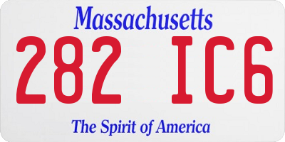 MA license plate 282IC6