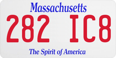 MA license plate 282IC8
