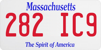 MA license plate 282IC9