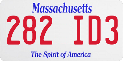 MA license plate 282ID3