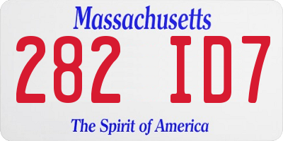 MA license plate 282ID7