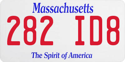 MA license plate 282ID8