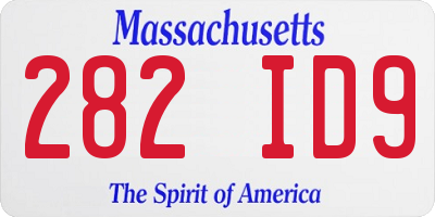 MA license plate 282ID9