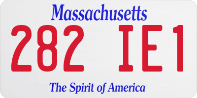 MA license plate 282IE1
