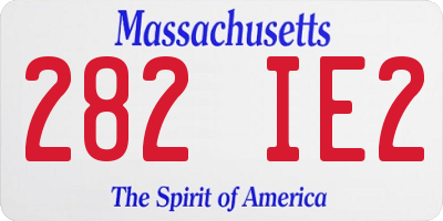 MA license plate 282IE2