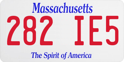 MA license plate 282IE5