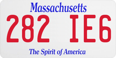 MA license plate 282IE6