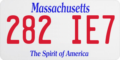 MA license plate 282IE7