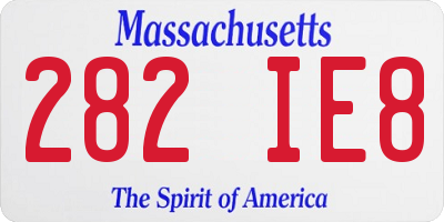 MA license plate 282IE8