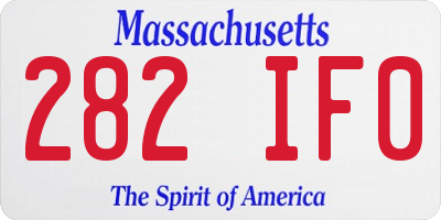 MA license plate 282IF0