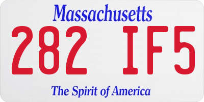 MA license plate 282IF5