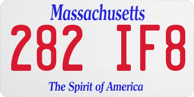 MA license plate 282IF8