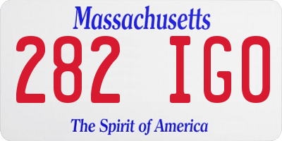 MA license plate 282IG0
