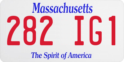 MA license plate 282IG1