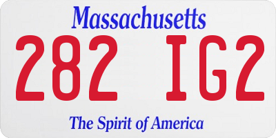 MA license plate 282IG2