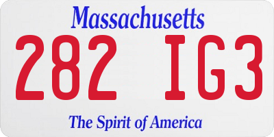 MA license plate 282IG3