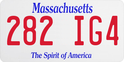 MA license plate 282IG4