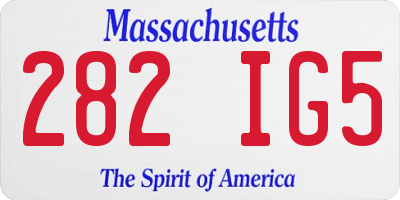 MA license plate 282IG5
