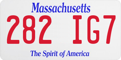 MA license plate 282IG7