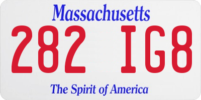 MA license plate 282IG8