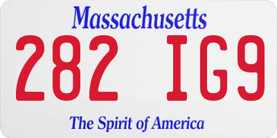 MA license plate 282IG9
