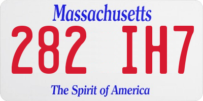 MA license plate 282IH7