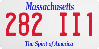 MA license plate 282II1