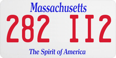 MA license plate 282II2