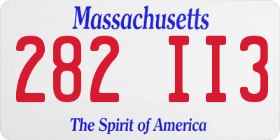 MA license plate 282II3