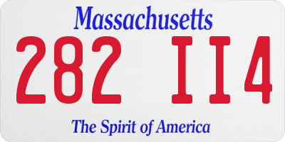 MA license plate 282II4