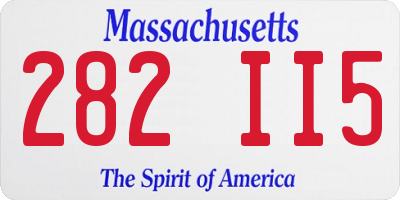 MA license plate 282II5
