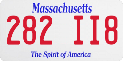 MA license plate 282II8