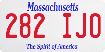 MA license plate 282IJ0