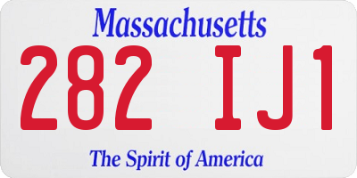 MA license plate 282IJ1
