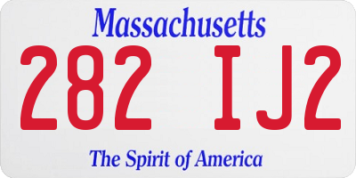 MA license plate 282IJ2