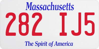 MA license plate 282IJ5