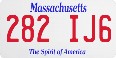 MA license plate 282IJ6