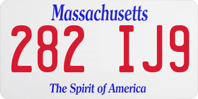 MA license plate 282IJ9