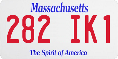 MA license plate 282IK1