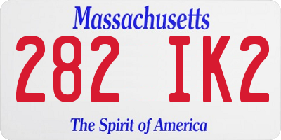 MA license plate 282IK2